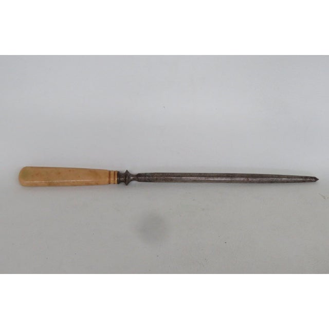 Metal Butchers Steel Knife Sharpener Honing Rod Wood Grain Style Handle 5101b For Sale - Image 10 of 12