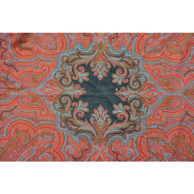 Modernplum Antique Victorian Paisley Throw, Wool, Woven Jacquard For Sale - Image 4 of 6