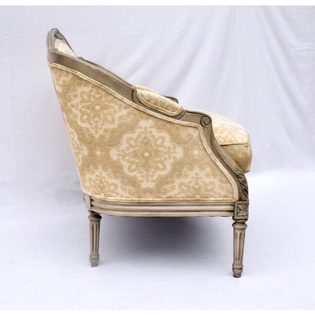 French Louis XvI Style Marquise Loveseat & Ottoman For Sale In Philadelphia - Image 6 of 12