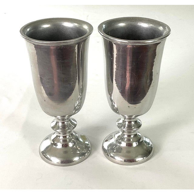 1960s Royal Wilton Pewter -“Plough Tavern” Goblets - a Pair For Sale - Image 4 of 8