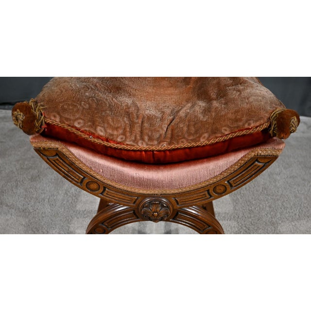 Renaissance Style Curule Chair in Walnut, Late 19th Century For Sale - Image 13 of 18