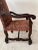 Brown Late 20th Century Baroque Style Renaissance Revival Tuscan Tall Back Carved Open Armchairs Upholstered Seat and Back For Sale - Image 8 of 17