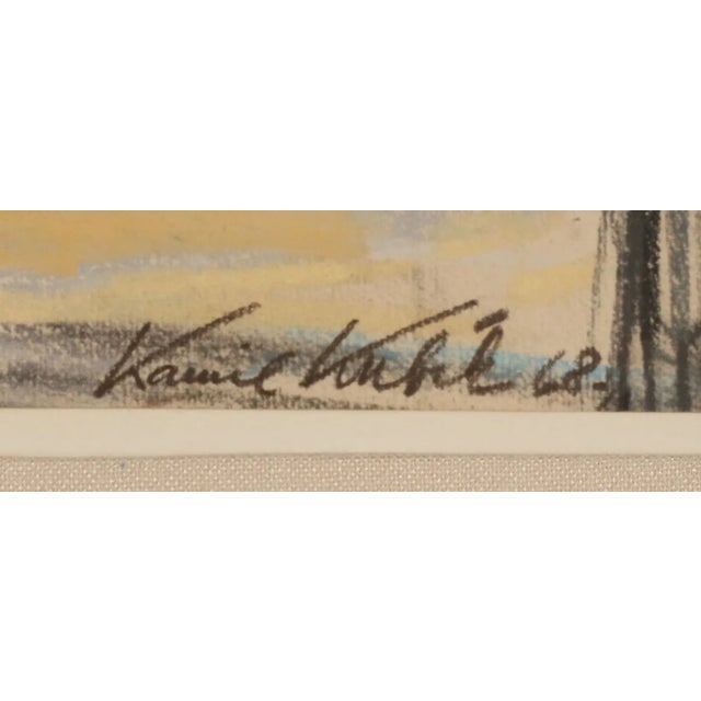 1960s Kamil Kubik New York City Hall Pastel For Sale - Image 4 of 4