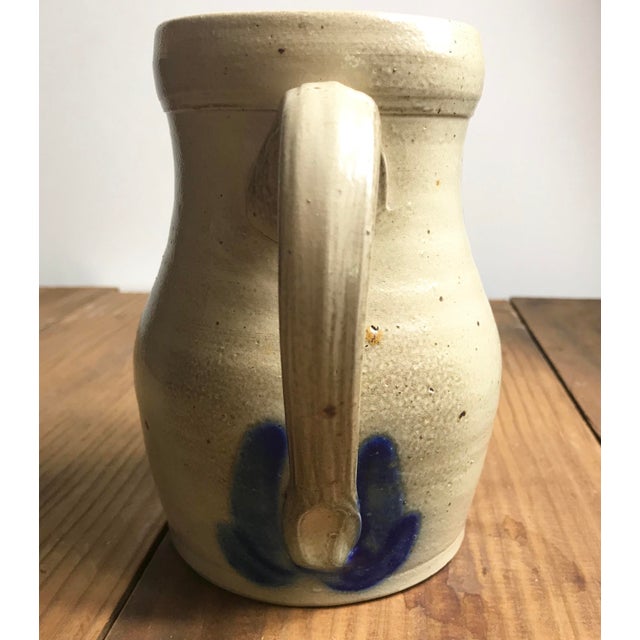 Vintage Beaumont Pottery of York Maine Blue Flow Stoneware Floral