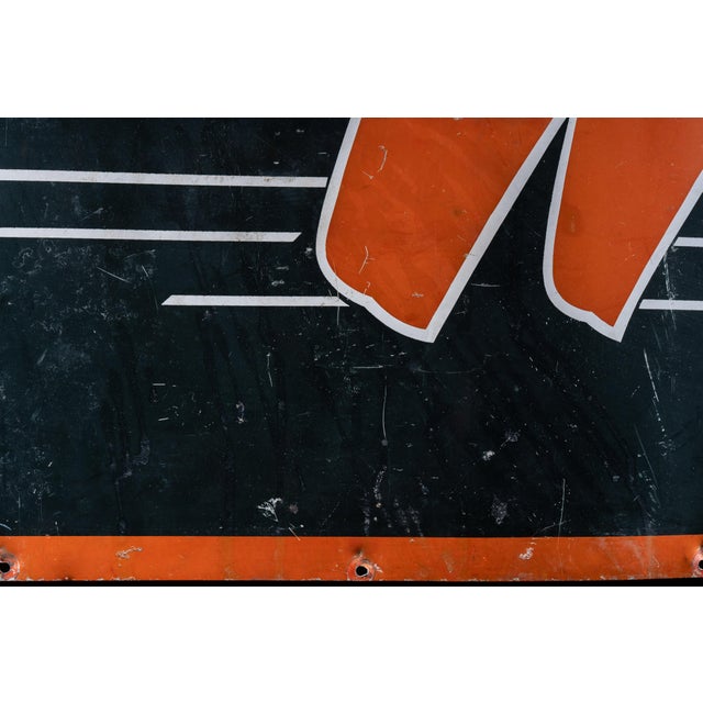 Vintage West Nebraska Express (Wnx) Railroad Painted Tin Sign For Sale In Chicago - Image 6 of 8