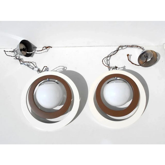 Space Age Italian Pendant Lamps, 1960s, Set of 2 For Sale - Image 6 of 8