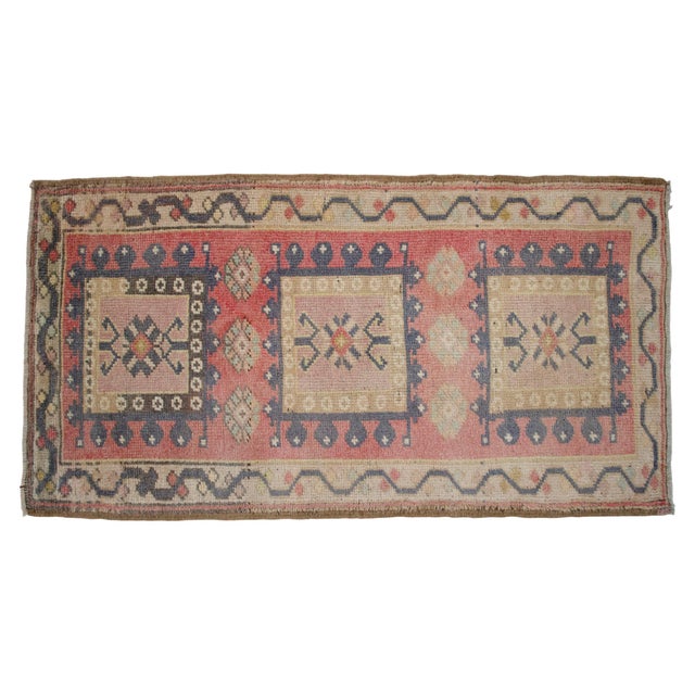 Hand Knotted Door Mat, Entryway Rug, Bath Mat, Kitchen Decor, Small Rug, Turkish Rug - 1′11″ × 3′7″ For Sale - Image 6 of 13