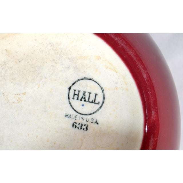 1950s Mid-Century Modern Hall Ceramic Burgundy Ball Pitcher Carafe Vessel California For Sale - Image 13 of 14