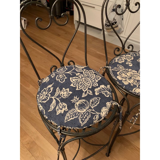 Chrome Wrought Iron Barstools - A Pair For Sale - Image 8 of 9