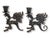 Gothic Pair of Midcentury Cast Iron Dragon Candleholders For Sale - Image 3 of 8