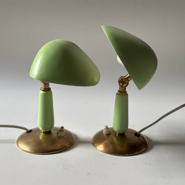 1940s Modernist Model 31866 Table Lamps by Bertil Brisborg for Nordiska Kompaniet, Sweden, 1940s, Set of 2 For Sale - Image 5 of 15