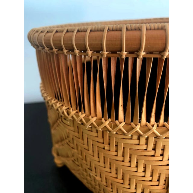 Japanese Bamboo Basket by Higashi Takesonosai For Sale - Image 10 of 13