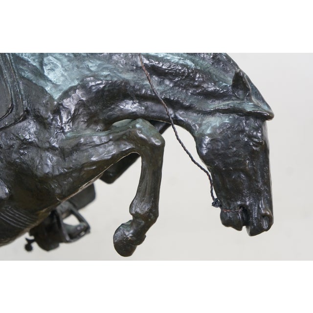 Mid 20th Century Frederic Remington Roman Bronze Works Bronco Buster Sculpture 23" For Sale - Image 6 of 15