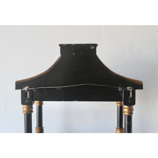 Vintage Chinoiserie Pagoda Form Faux Bamboo Wall Rack 3 Shelves For Sale - Image 12 of 15