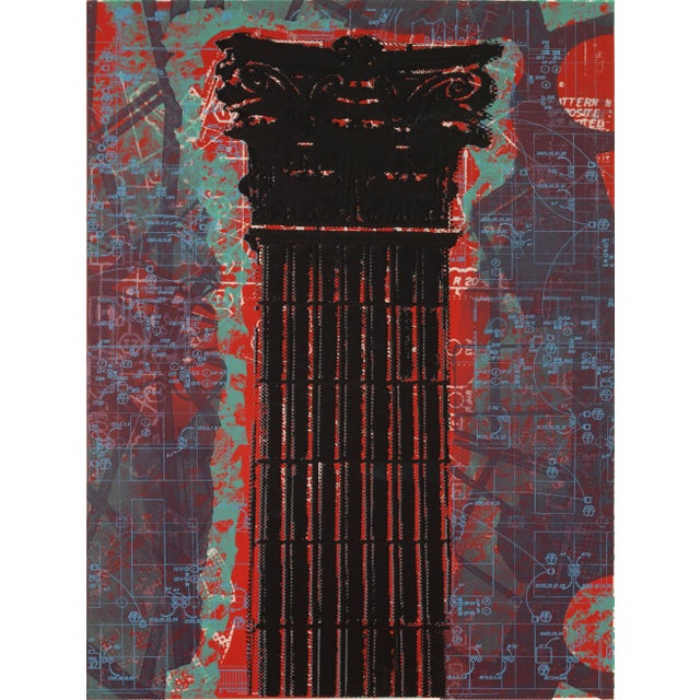 Classical Roman Judith Lipnik Perlow Column Series X 2003 Signed Serigraph in Colors on Paper For Sale - Image 3 of 4