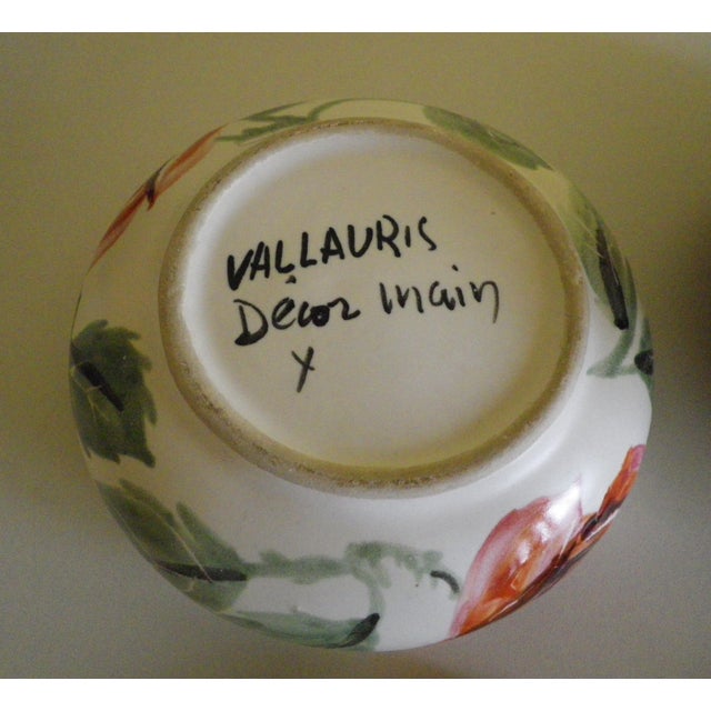 Trinket Tray in Porcelain with Hand-Painted Decoration and Copper Alloy from Vallauris, 1950s, Set of 2 For Sale - Image 6 of 10