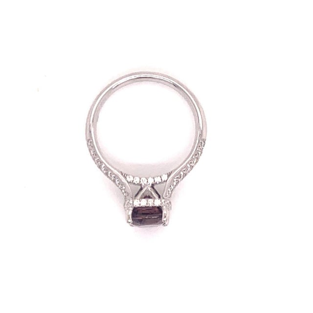 2010s Diamond Sapphire Ring 18k Gold WG Women 3.027 TCW Certified For Sale - Image 5 of 12