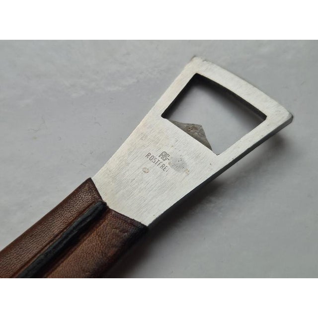 Carl Auböck Neptune Fish Bottle Opener in Leather and Steel by Carl Auböck for Amboss Midcentury, 1950s For Sale - Image 4 of 9