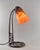 Daum frères A wonderful French 1925 art deco lamp in wrought iron. The forged base of excellent quality holds a rare model...