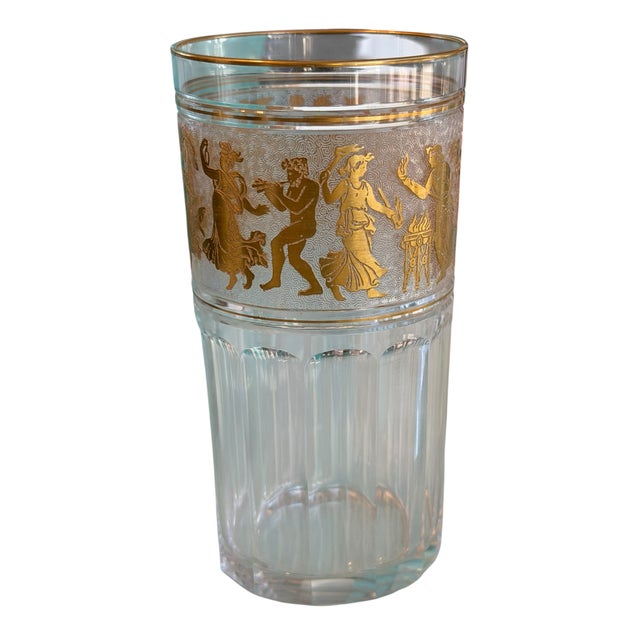 Classical Roman 1 of 4 Antique Val St Lambert Danse De Flore Cameo Glass Water Tumbler For Sale - Image 3 of 4