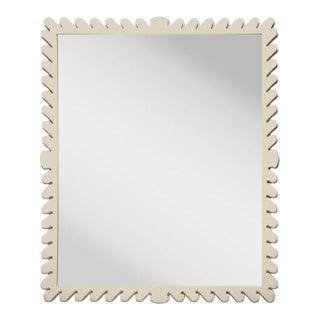 Fleur Home Garden District Coquette Rectangle Mirror in Delaware Putty, 30x42 For Sale