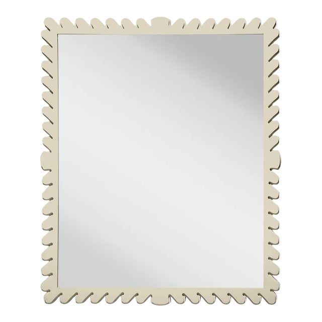 Fleur Home Garden District Coquette Rectangle Mirror in Delaware Putty, 30x42 For Sale