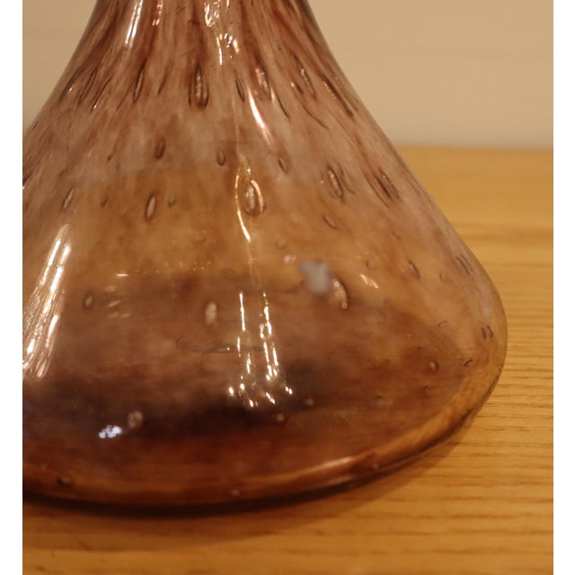 Murano Glass Bottle with Amethyst Bubbles, 1950s For Sale - Image 6 of 15