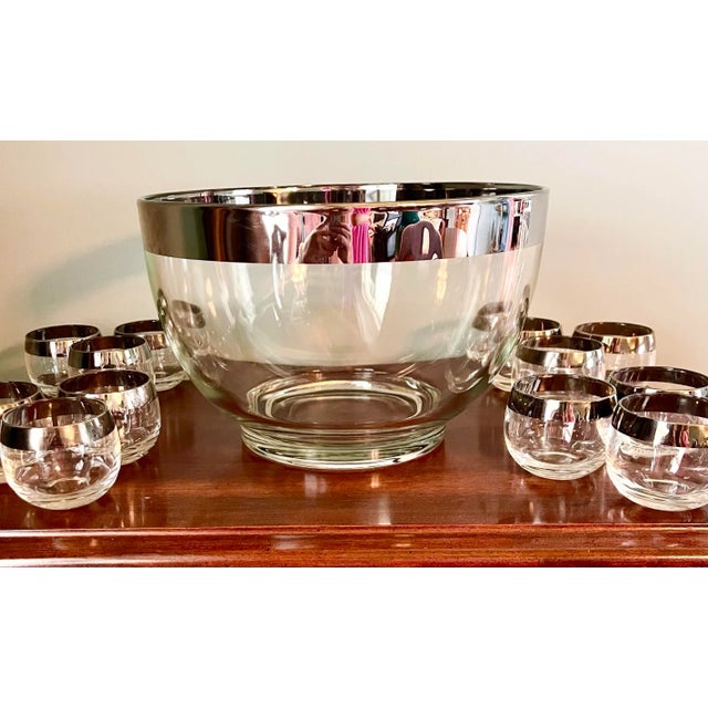 Mid 20th Century Mid 20th Century Dorothy Thorpe Style Roly Poly Punch Bowl With 12 Roly Poly Cups - Set of 13 For Sale - Image 5 of 8