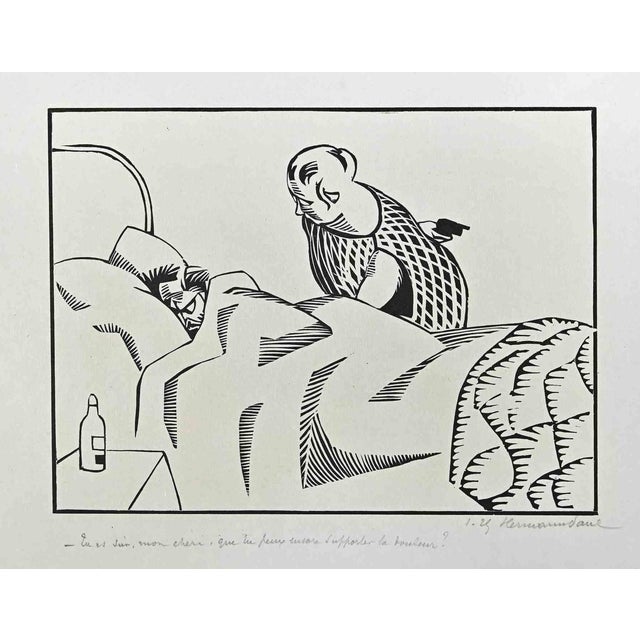 Hermann Paul, Support, Original China Ink Drawing, Early 20th Century For Sale