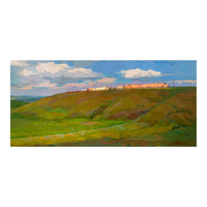 Original Oil Painting, Rural Landscape Art, Farmhouse Wall Decor, Village Scene, Impressionist Style 59-125