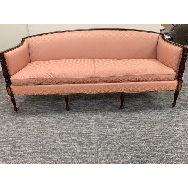 This exquisite Sheraton-style settee from the James River Collection by Hickory Chair Company embodies refined Federal...