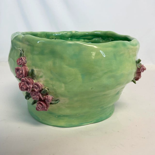 1960s Mid-Century Americana Folk Art Hand Formed Ceramic Planter. For Sale - Image 6 of 12