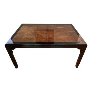 1970s Raymond K. Sobota for Century Furniture Chin Hua Burl Wood Dining Table For Sale