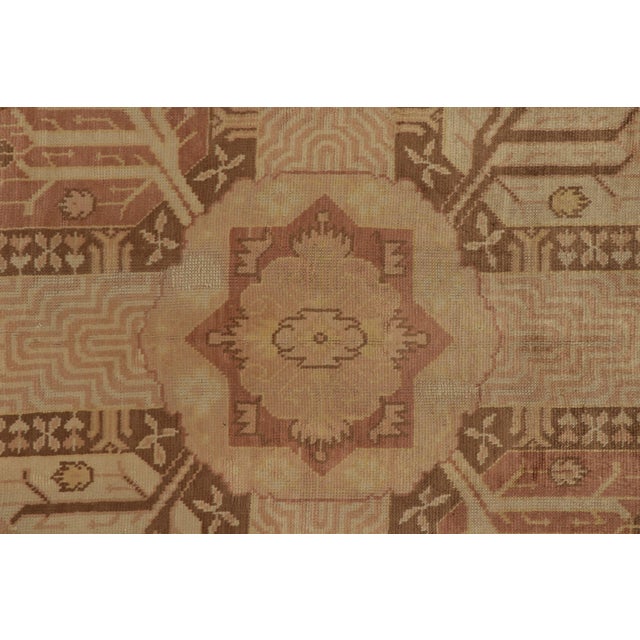Antique Persian Rug in Beige, Brown and Light Red Garden Design For Sale In New York - Image 6 of 7