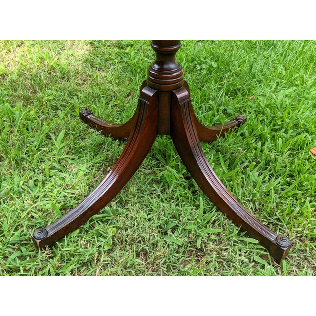 1950s Mahogany Association FederalStyle Square LeatherTop Side Tables