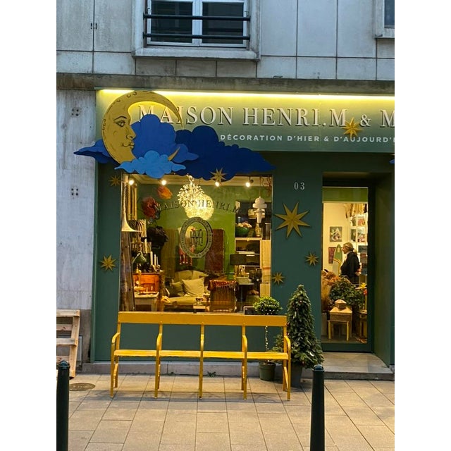 Metal and Wood Bench, 1970s For Sale - Image 3 of 5