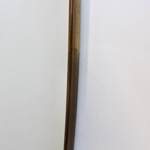 Brown Vintage Italian Wall Mirror with Brass Frame by Gio Ponti, 1960s For Sale - Image 8 of 13