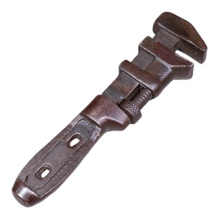 19th C. Cast Iron Adjustable Wrench For Sale