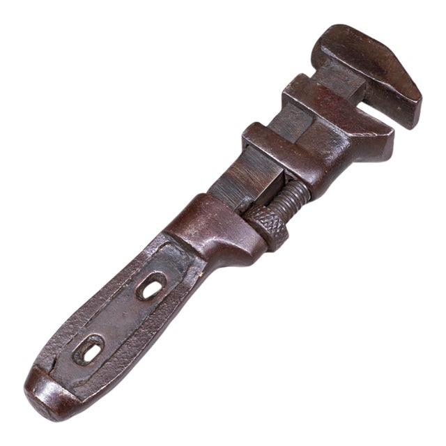 19th C. Cast Iron Adjustable Wrench For Sale