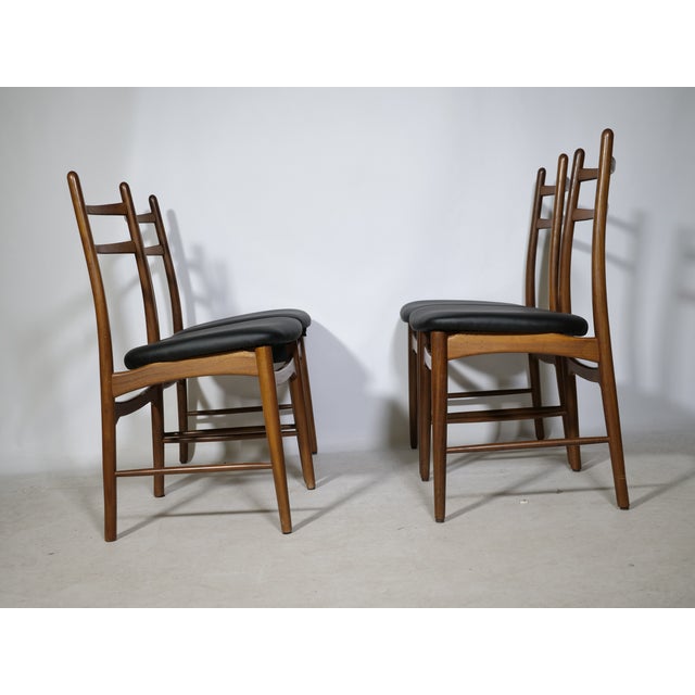 1960s Mid-Century Modern Teak Dining Chairs by Georg Leowald, 1960s, Set of 4 For Sale - Image 5 of 15