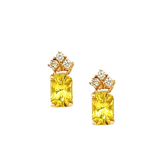 Natural Sapphire Diamond Earrings 14k Gold 1.74 TCW Certified For Sale - Image 10 of 18