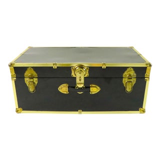 1970's Metal Storage Trunk For Sale