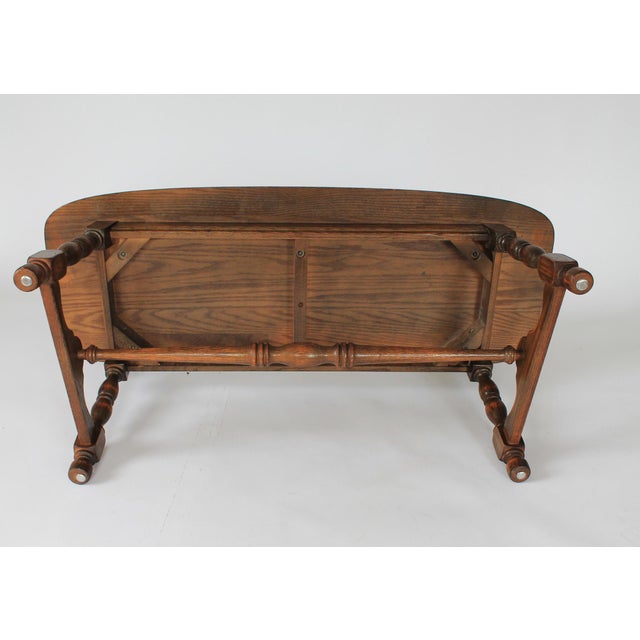Vintage Arts & Crafts Jamestown Lounge Feudal Bench Romweber Viking Oak Style For Sale - Image 13 of 14