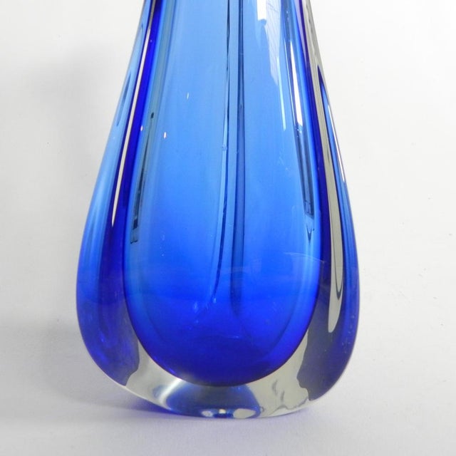 59 Cm Tall Blue Murano Vase, 1950s For Sale - Image 9 of 10