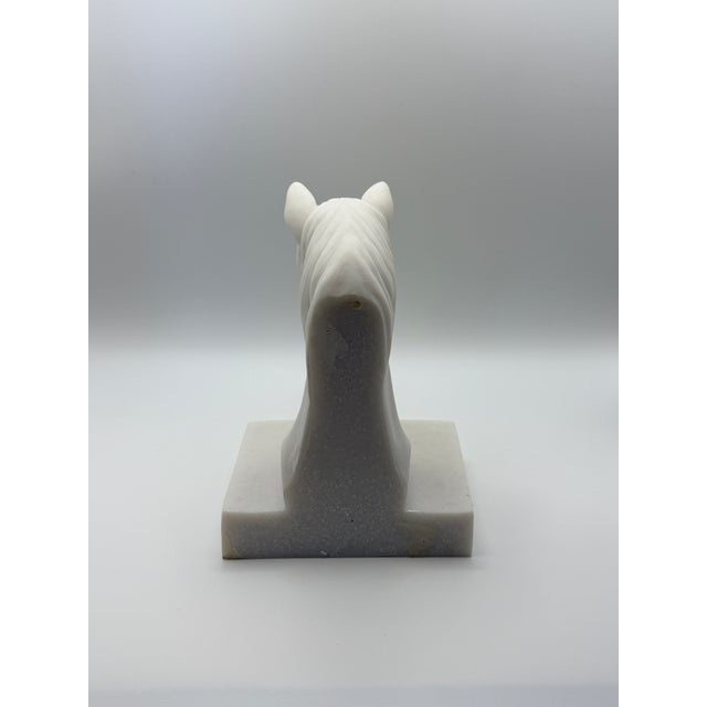 Vintage White Natural Stone Horse Head Sculptural Bookend For Sale In Chicago - Image 6 of 7