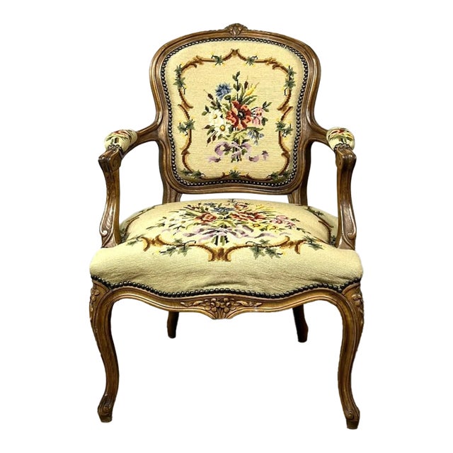 Mid-Century Belgian Louis XV Armchair For Sale
