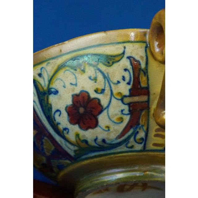 Ceramic Antique Ceramic Soup Bowl with Saucer by Alfredo Santarelli, 1890s, Set of 2 For Sale - Image 7 of 18