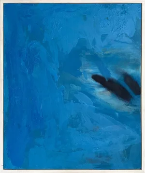 "Far-Flung" Blue and Black Textured Original Painting
