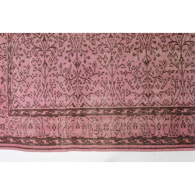 Mid 20th Century Pink Tribal Handknotted Wool Carpet For Sale - Image 9 of 10