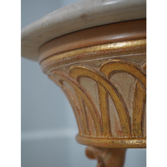 Pair French Louis XVI Italian Made Marble Top Pedestals For Sale - Image 11 of 14